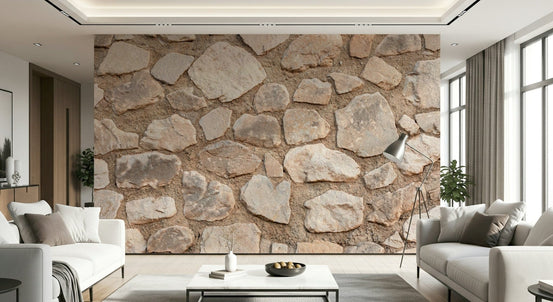 Heritage masonry style backdrop in Old World Stone Wall Mural aged finish