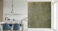 Olive Leather Texture Wallpaper – Rich green-brown wall mural featuring realistic aged leather grain and natural patina.