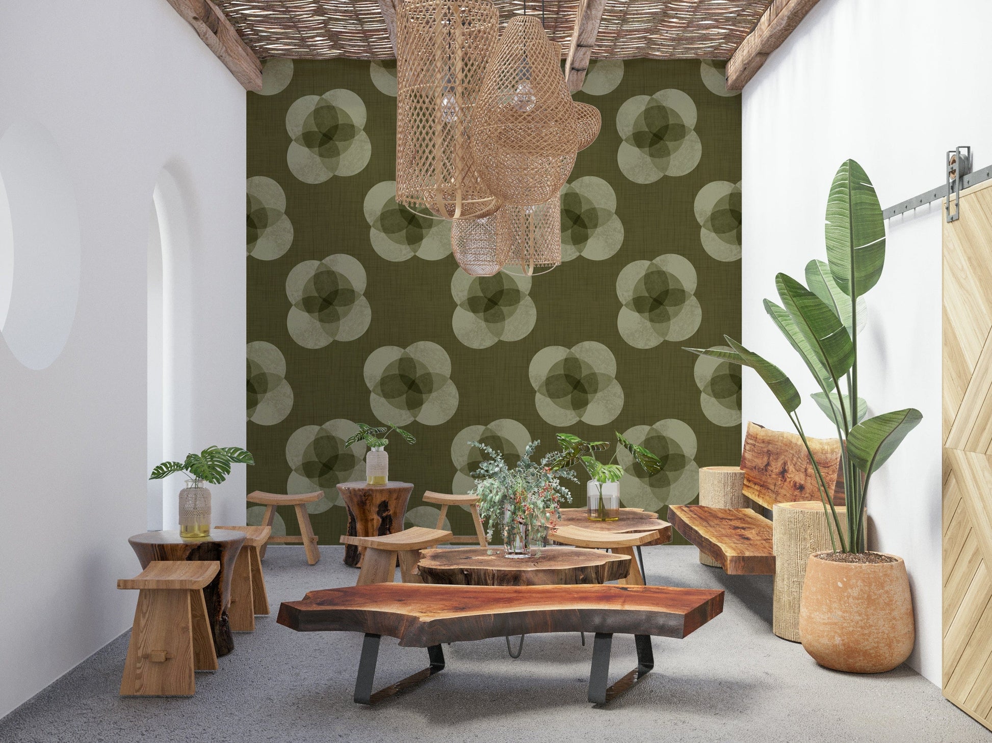 An artistic soft petal mural on elegant wallpaper.