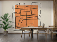 Simple abstract one line wallpaper mural for interiors