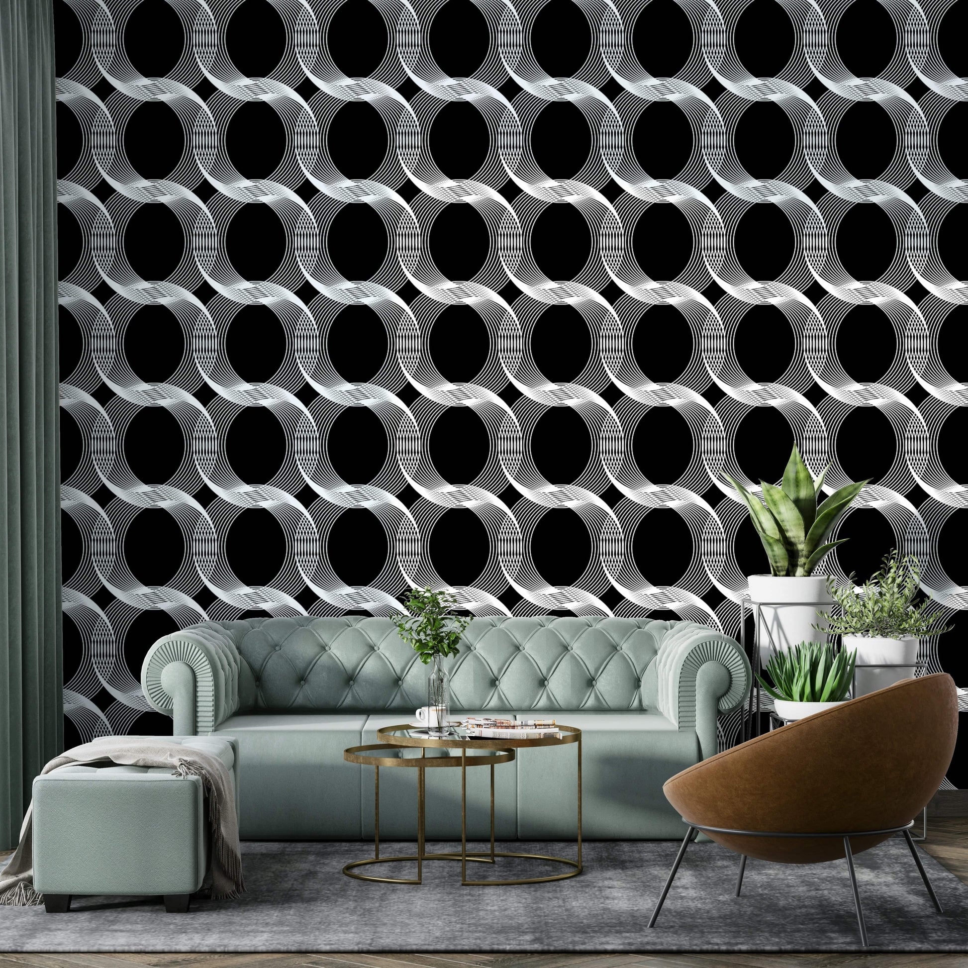 An interior with a sophisticated and modern accent wall

