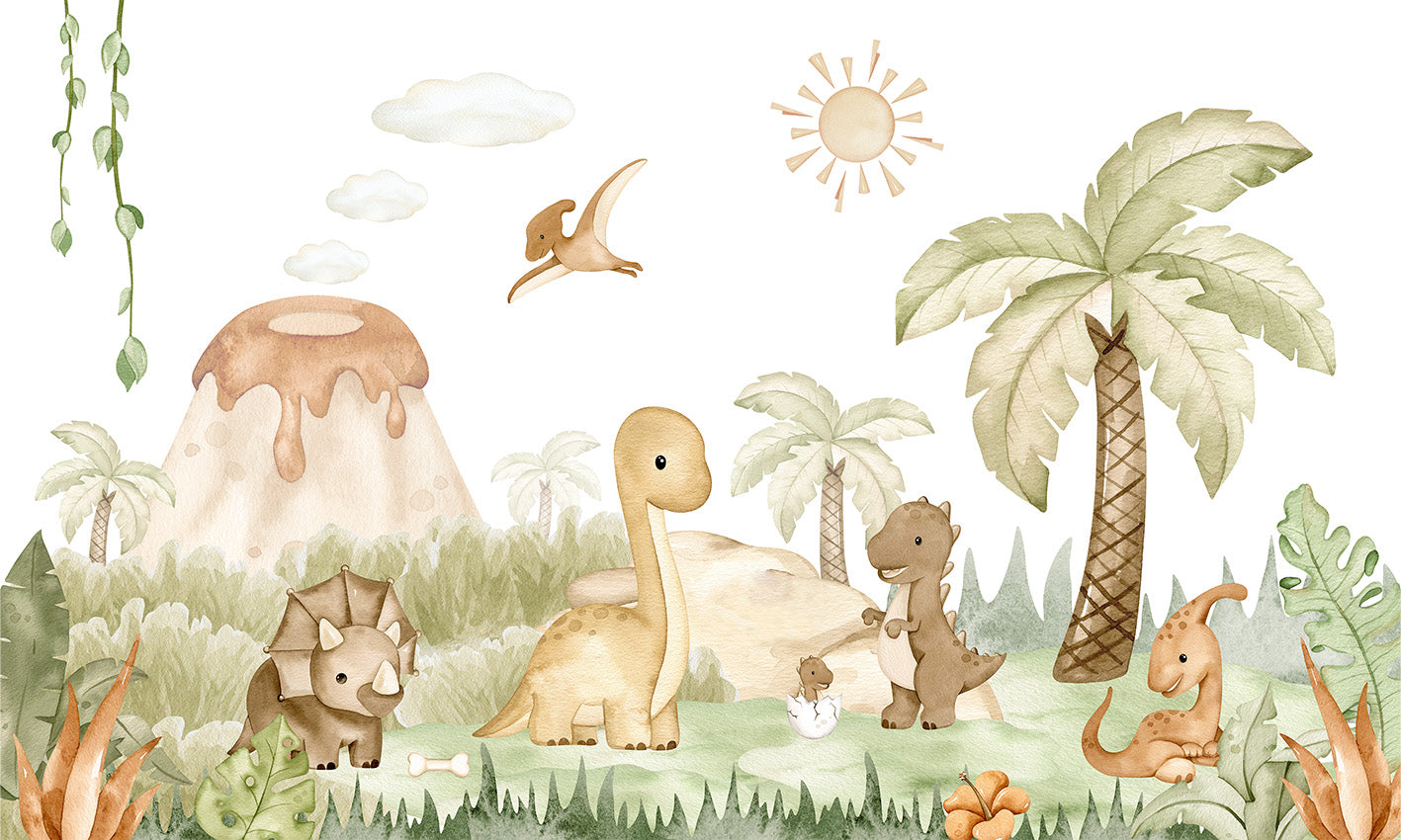Dino -Baby Wandmalerei in your room — zoomed
