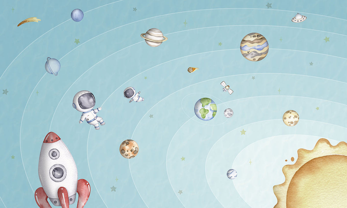Space Joy Light Wall Mural in your room