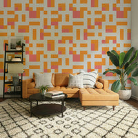 An artistic minimalist design mural for home decor.

