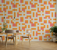A contemplative geometric design wallpaper mural for a feature wall.

