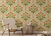 Vibrant wallpaper with orange lantana flowers
