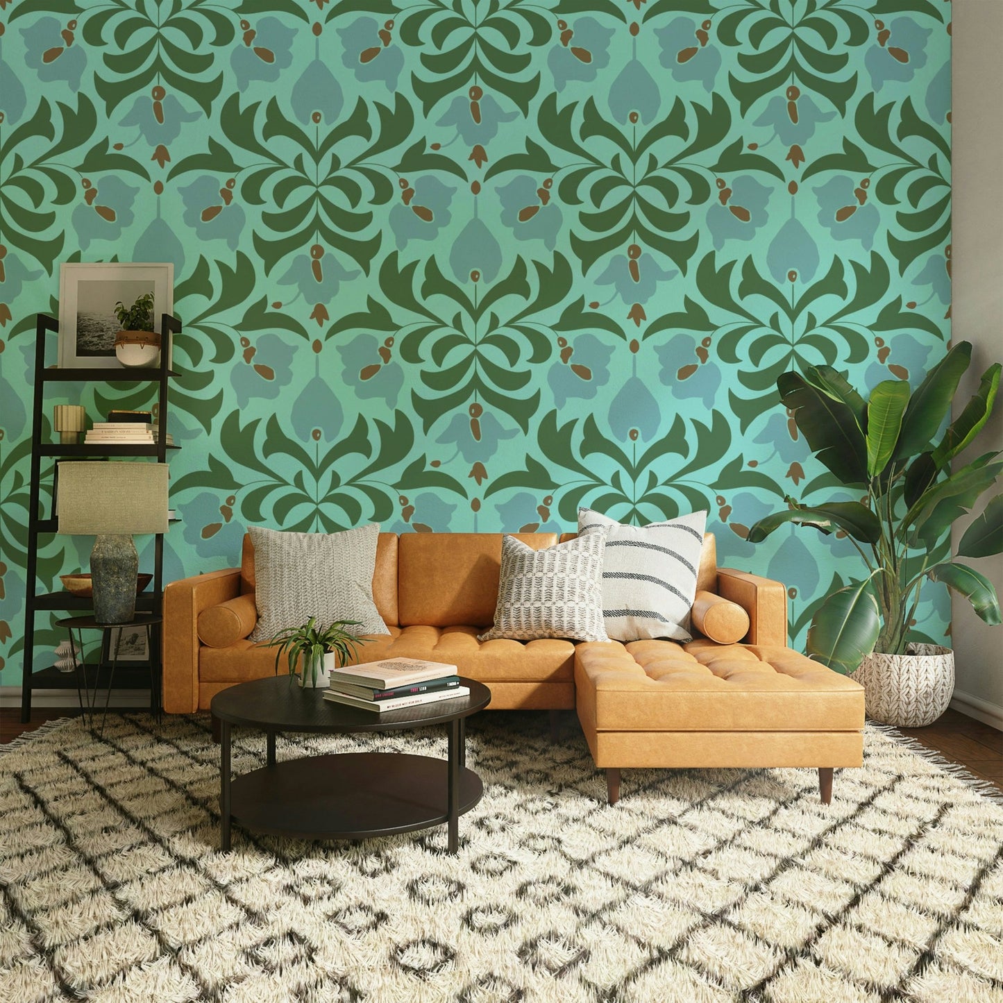 The texture appears smooth and refined, like a delicate watercolor or detailed print.
