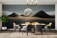Manga‑inspired dune wave wallpaper for walls

