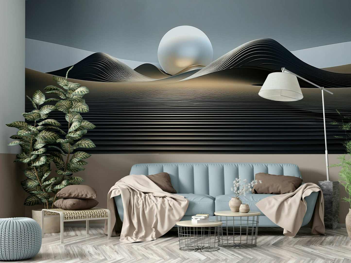 Soft edged dunes in pastel disco blend wall mural

