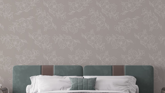 Delicate jasmine floral wallpaper design