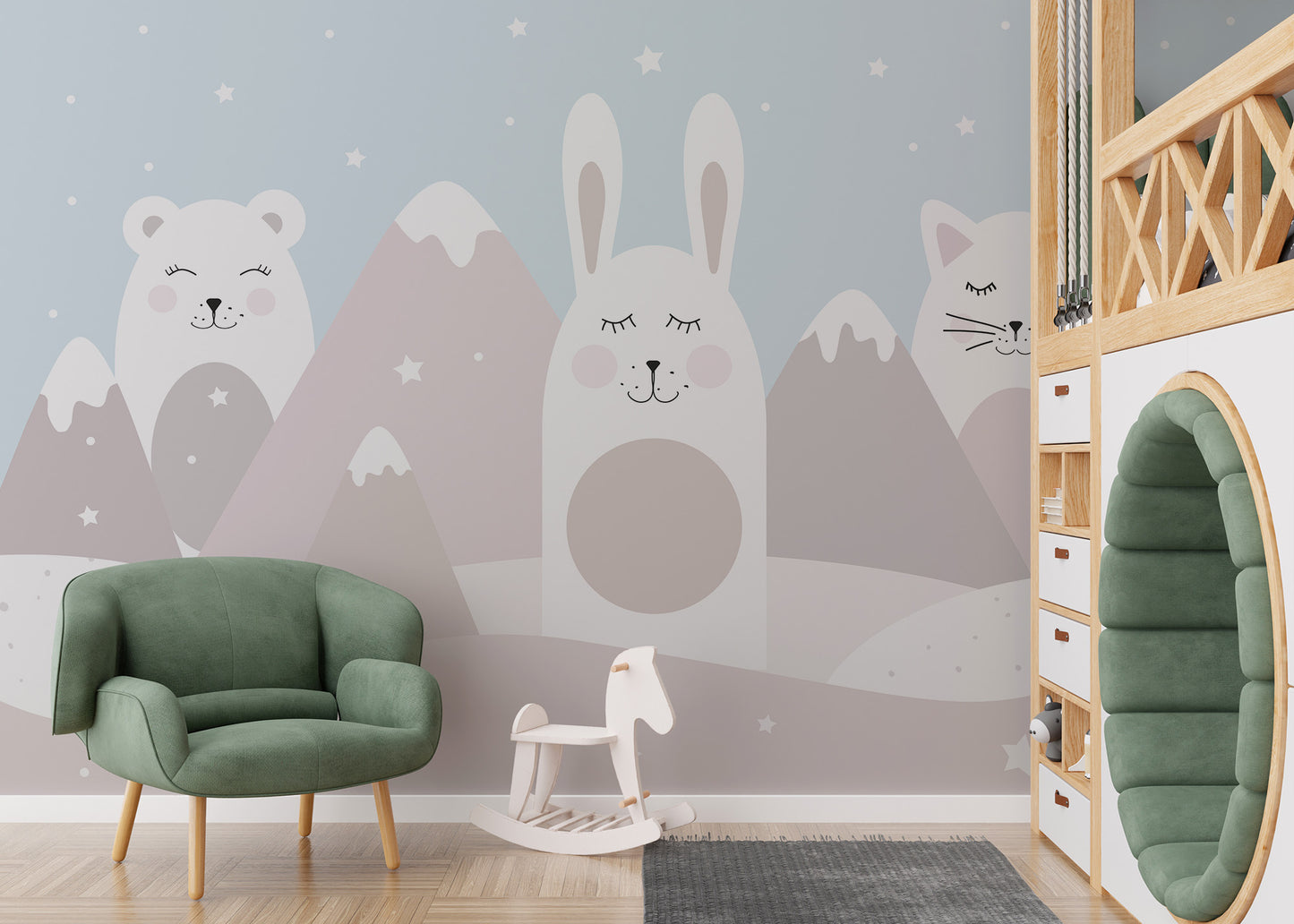 Cute Animals Kids Room Wall Mural - Giffywalls