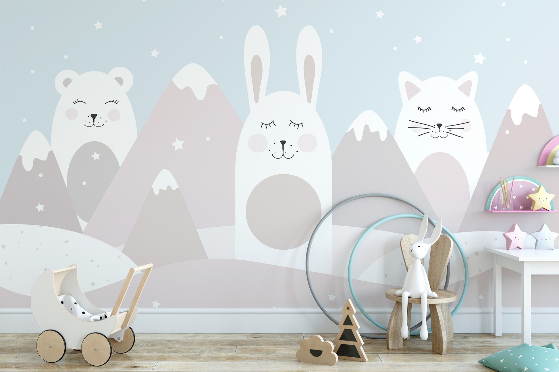 Cute Animals Kids Room Wall Mural - Giffywalls
