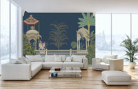 Mughal garden wallpaper with botanical elegance