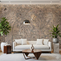 Organic Cork Grain Flow Wall Mural