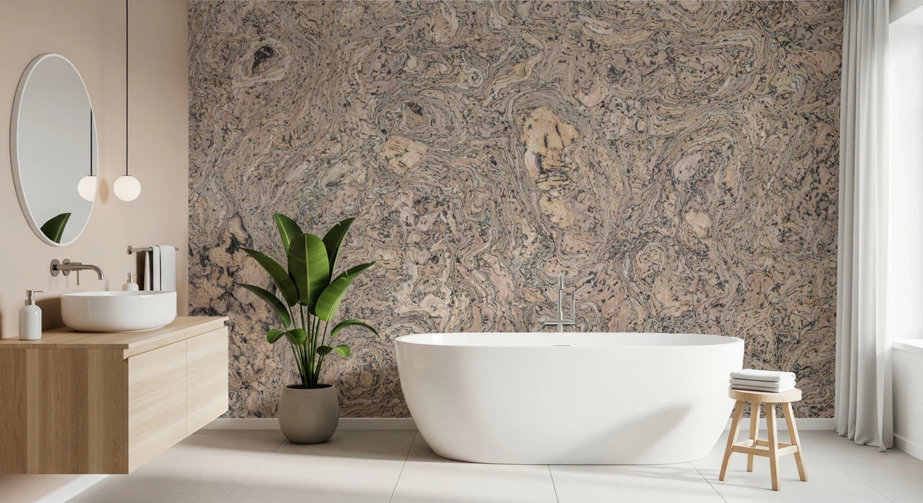 Organic Cork Grain Flow Wall Mural
