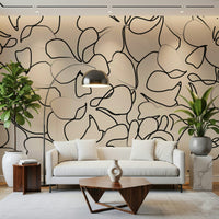 A contemplative gentle design wallpaper mural for a feature wall.