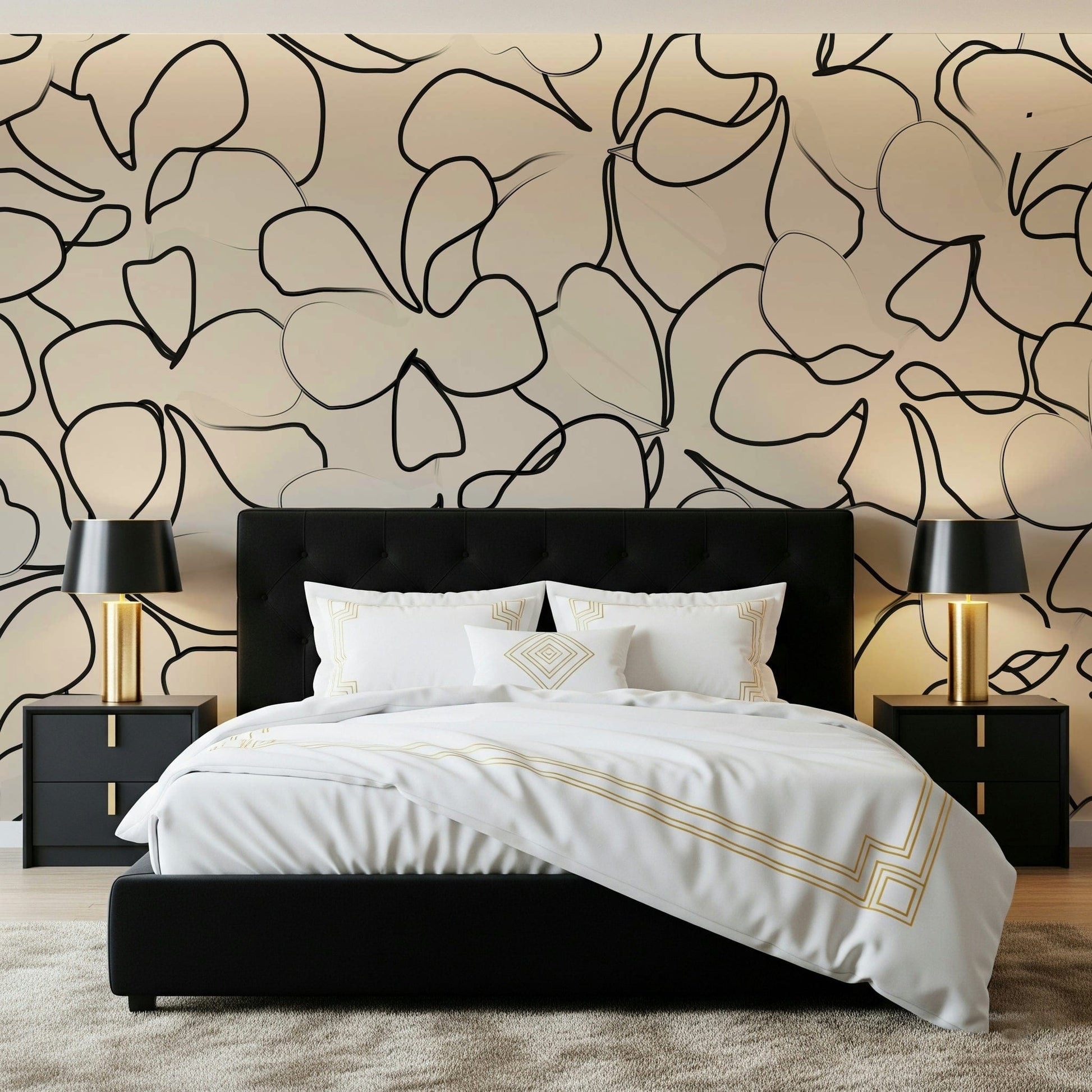 A beautiful abstract organic wallpaper mural with subtle, flowing lines.
