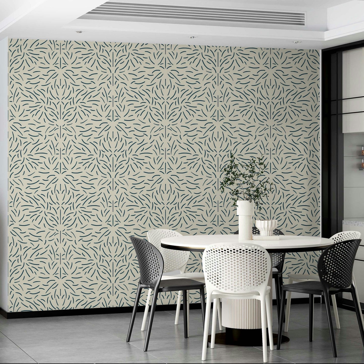 Elegant flowing wallpaper in soft, earthy tones

