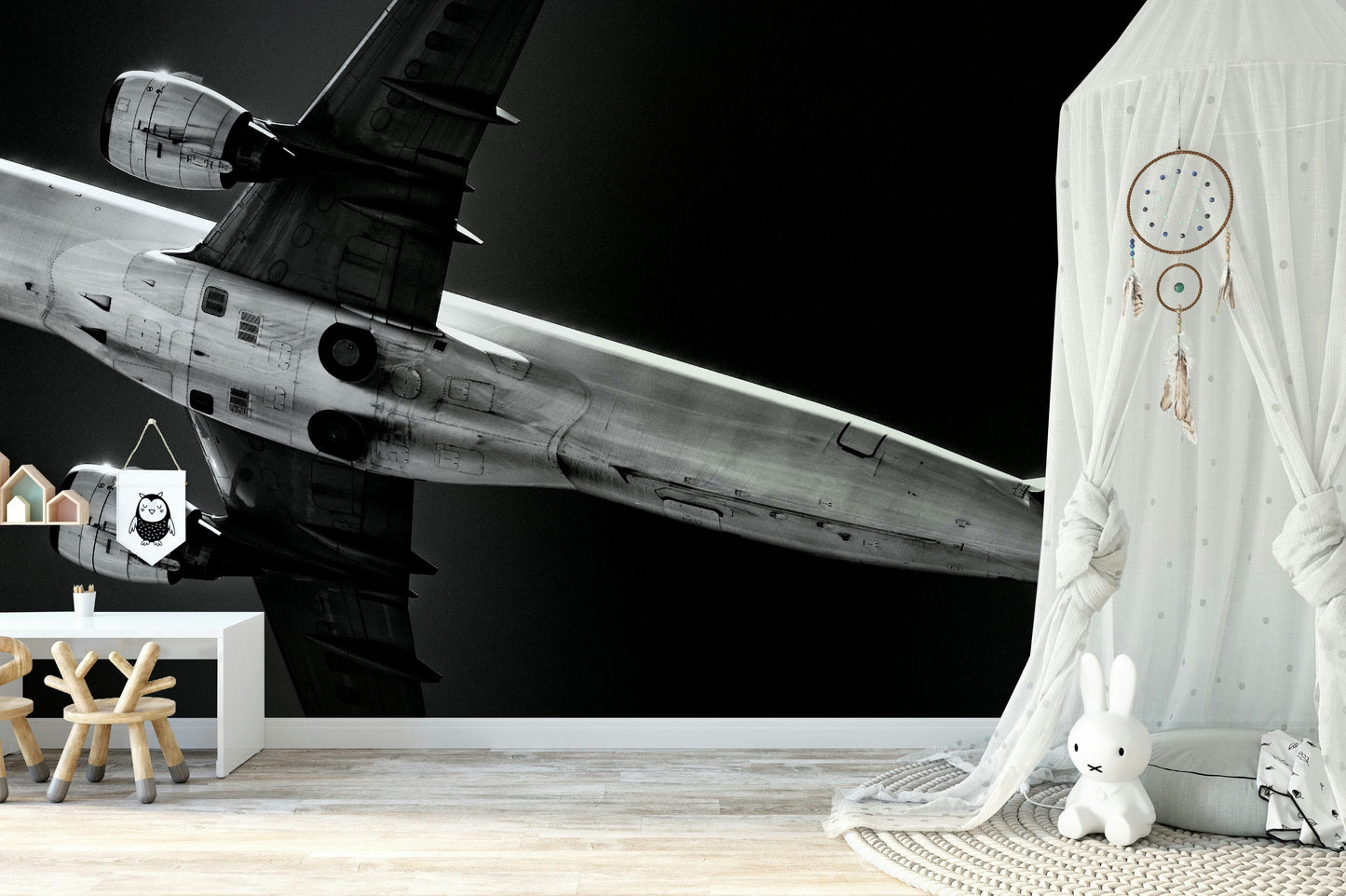 A beautiful modern view wall mural for a living room.

