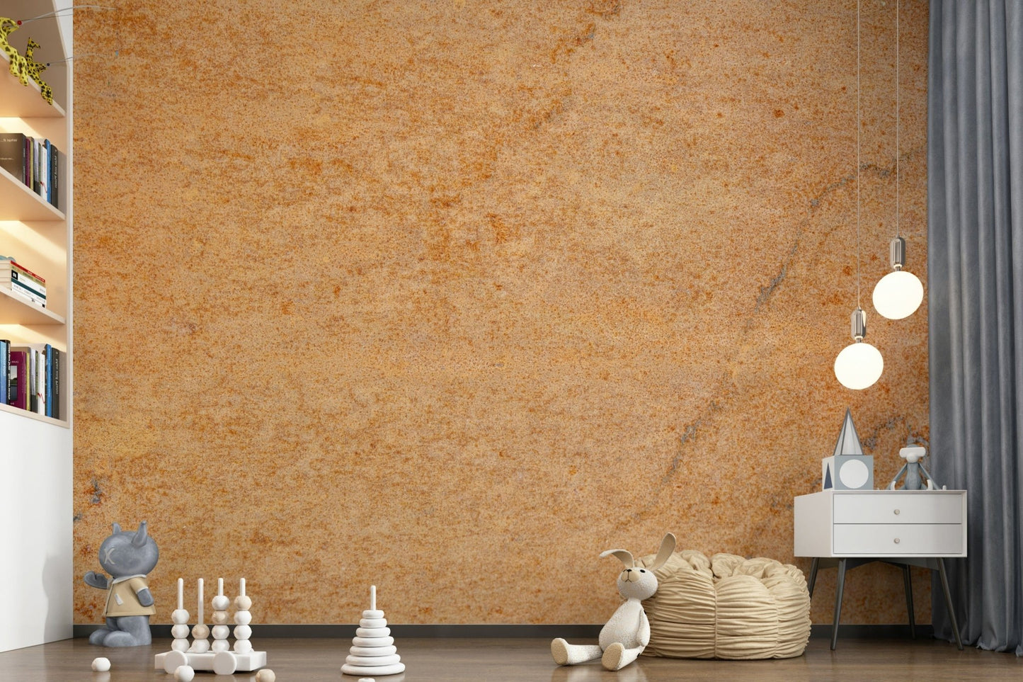 Rustic oxidized metal pattern with natural corrosion details, wall mural
