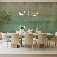 Textured oxidized wall mural with subtle drip marks