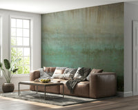 Vintage patina effect wall mural in earthy hues