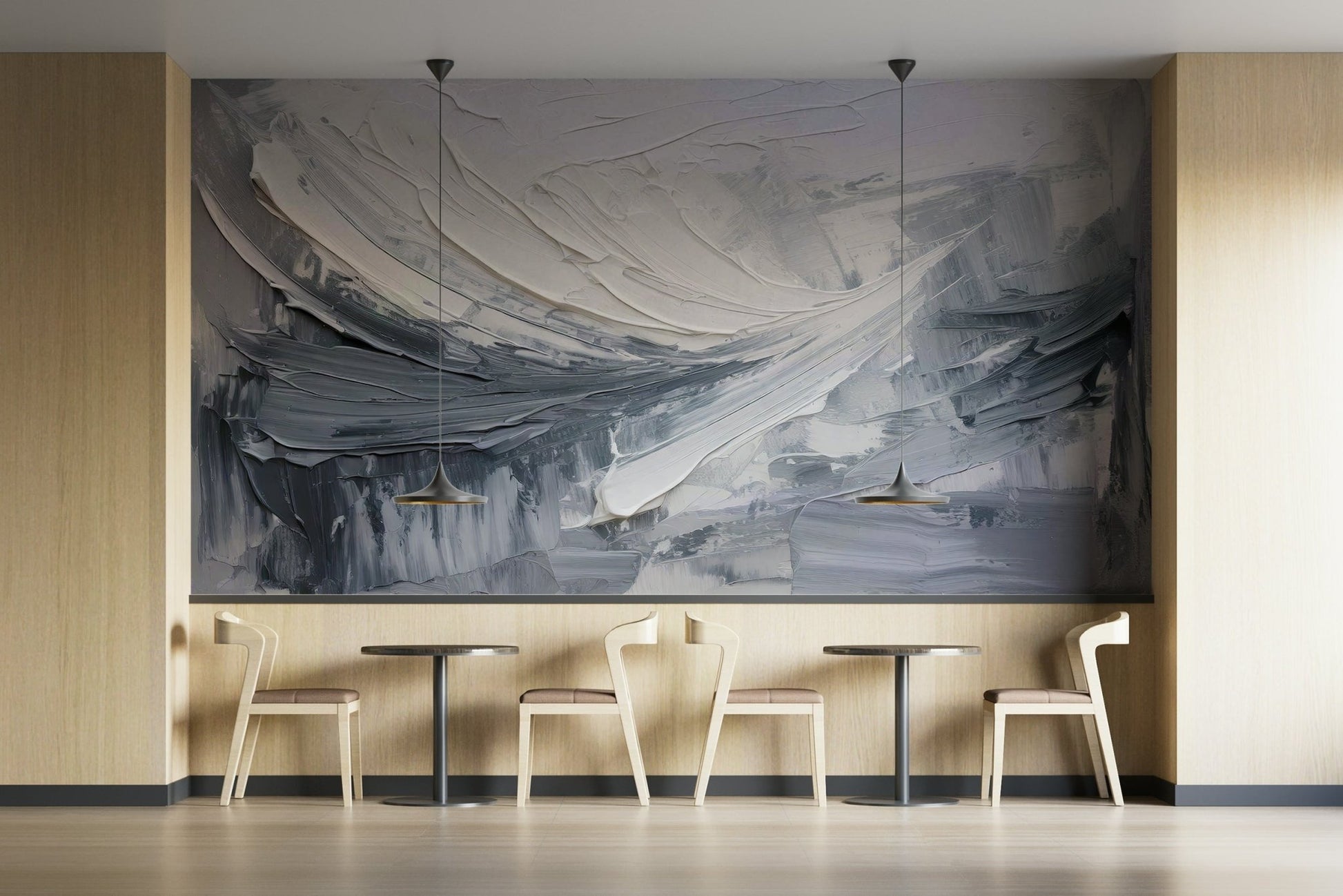 Moody gray mural for modern minimalist decor

