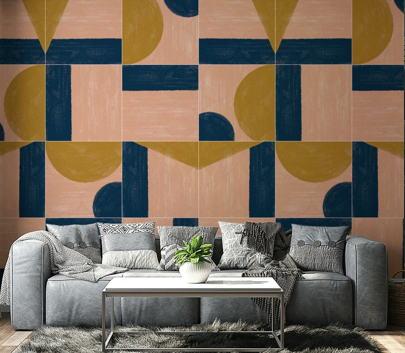 Colorful, hand-painted tile mural transforming your space

