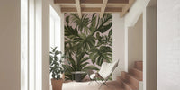 Painterly Palms Blush Tropical Foliage Wall Mural
