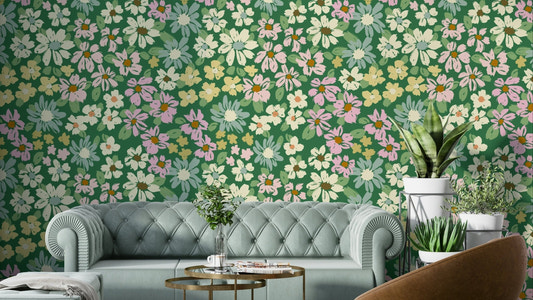 Painterly floral pattern.

