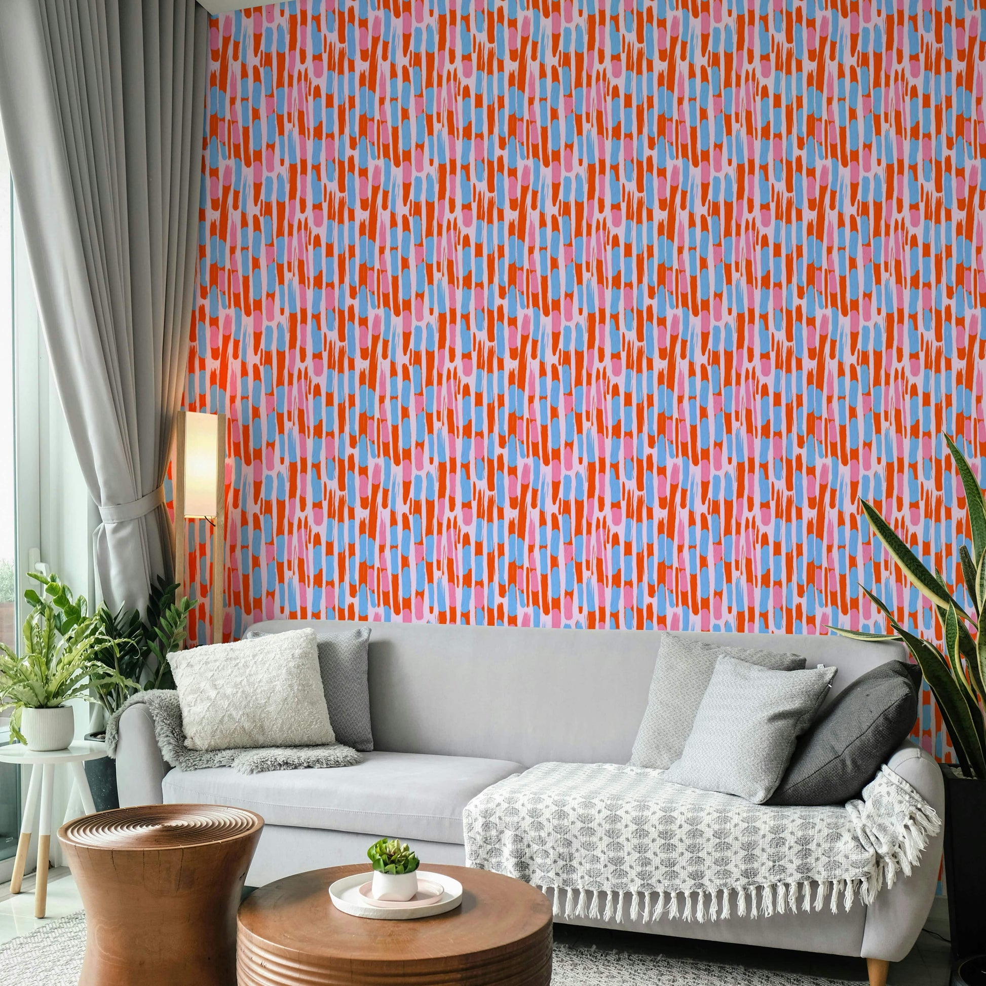 Painterly Pulse vibrant mural wallpaper

