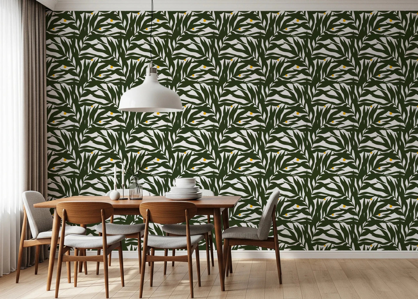 Palm Fronds & Fruit citrus grove Wallpaper⁠