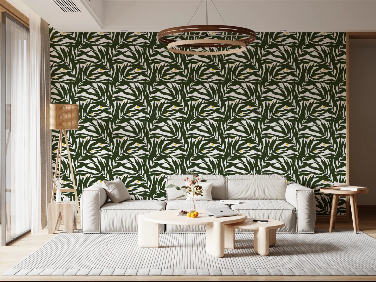 Palm Fronds & Fruit citrus grove Wallpaper⁠