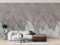 Palm leaves with gray color wallpaper - Giffywalls