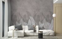 Palm leaves with gray color wallpaper design