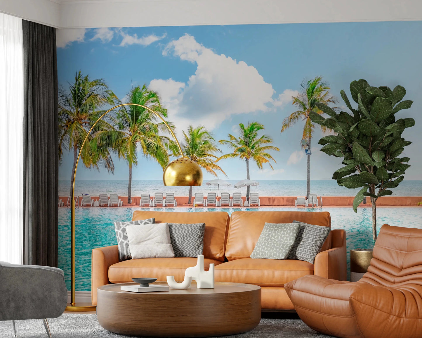 Palm Pool Escape Wall Mural