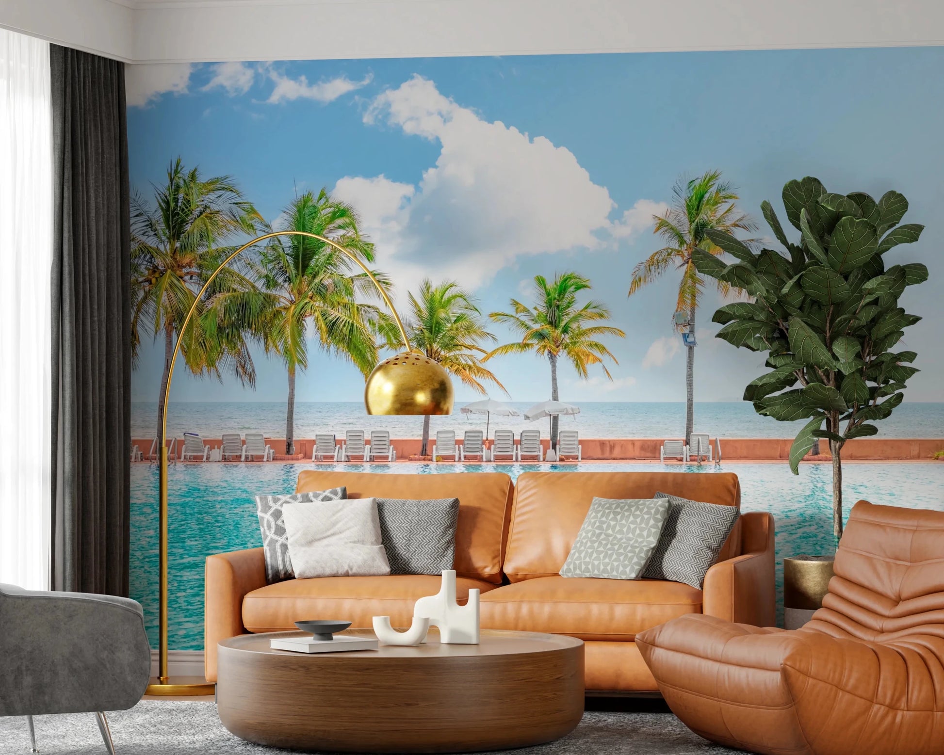 Palm Pool Escape Wall Mural