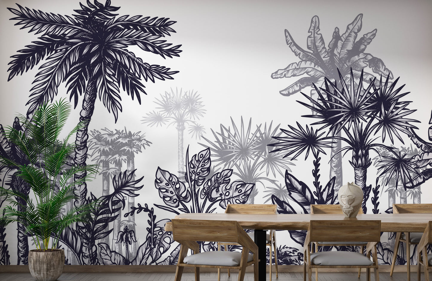 Large Sized Tropical Tree Wallpaper Mural - Giffywalls