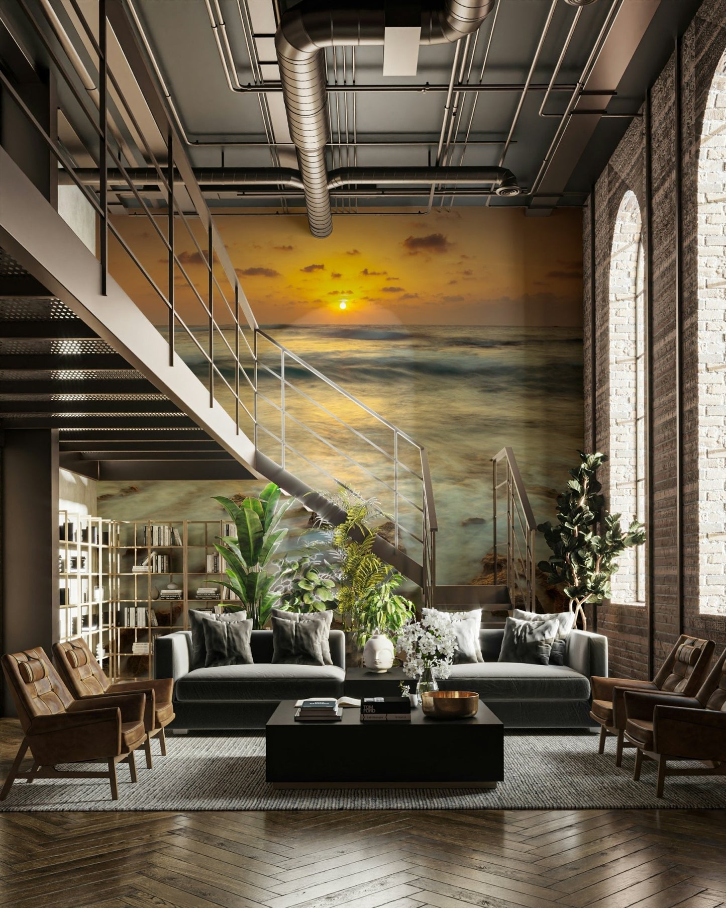 Peaceful shoreline wall art at dusk

