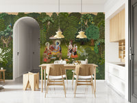 Panchavati Vihar wall mural detail with foliage and soft shading