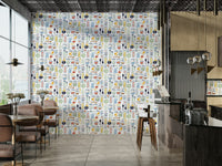 Organic pantry themed wallpaper for walls


