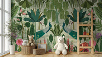 Parc Parisian Wall Mural in a bright, open-plan living space.
