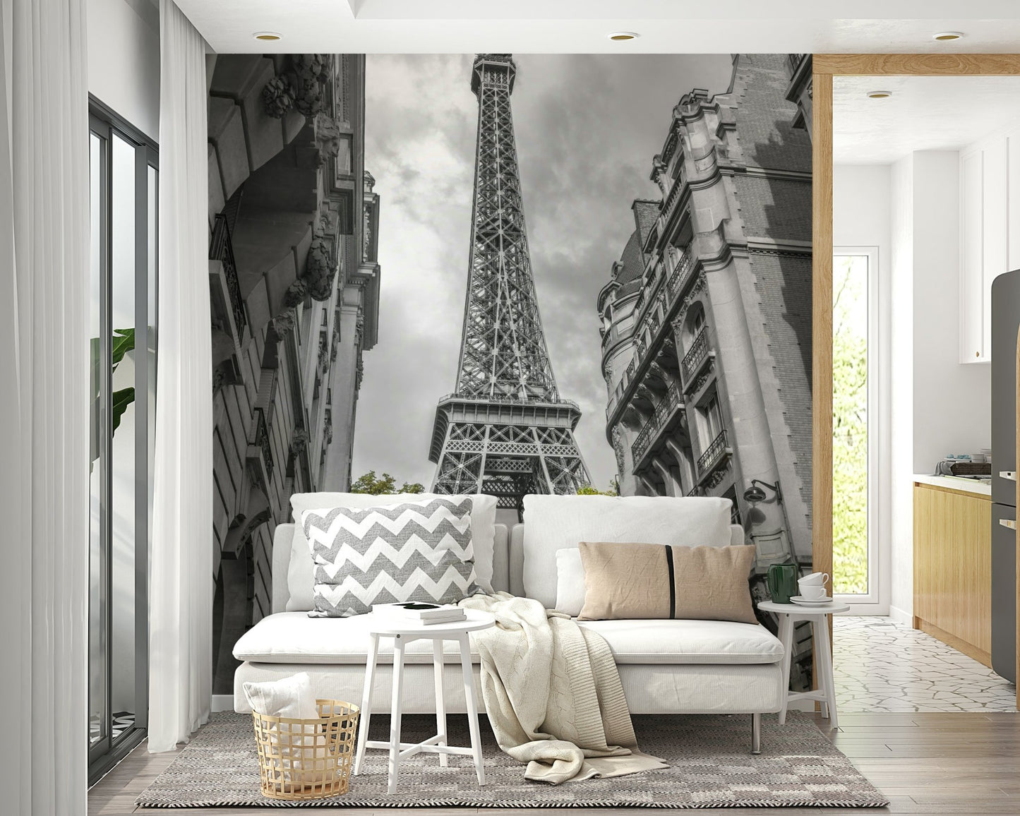 A close-up view shows the fine details of the architecture and leaves.

