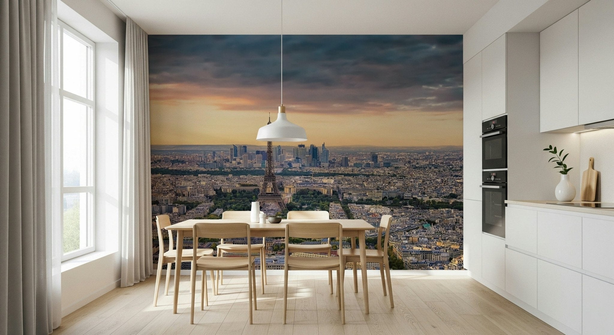 Paris Panorama Sunset Wall Mural | French City Skyline
