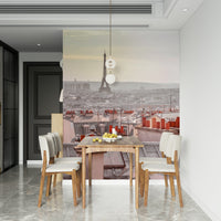 Grey architectural shingles Parisian Rooftops wallpaper for walls decor.