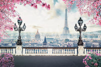 Sunny sky Spring in Paris wallpaper mural home decor.
