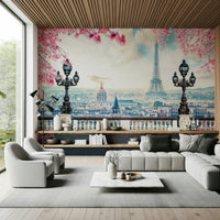 Elegant architecture wallpaper mural named Spring in Paris.