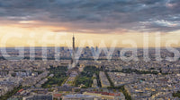 Paris Panorama Sunset premium quality cityscape wallpaper product.