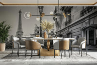 Parisian Charm - monochrome Wall Mural used in a nursery with light gray tones.