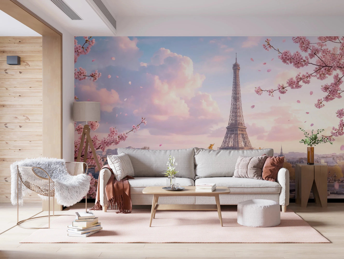 Parisian Sakura Wall Mural